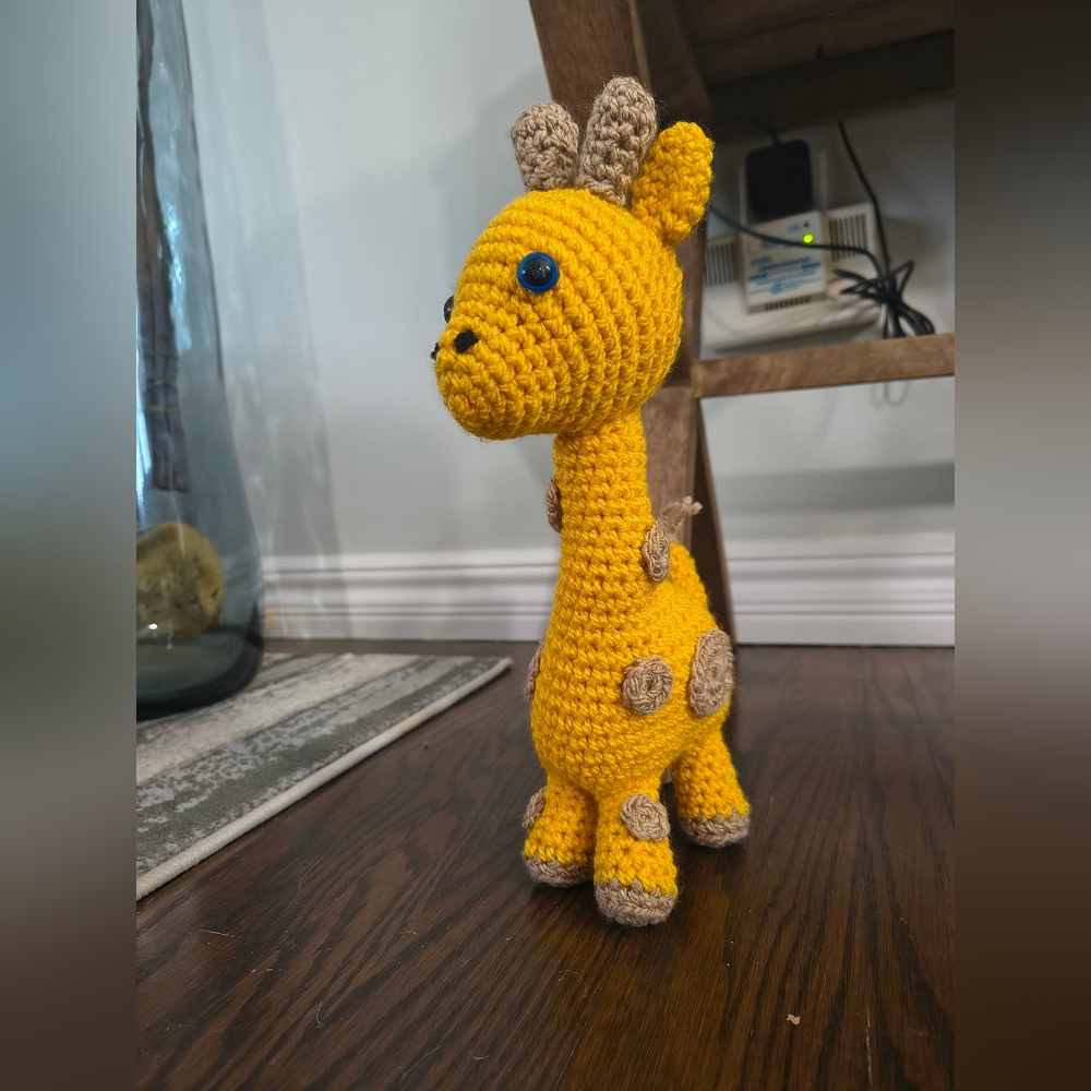 Handmade Yellow Giraffe Crochet Plush Toy 9" - Picture 2 of 4